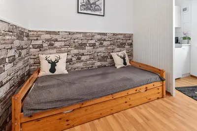 Ein Bett oder Betten in einem Zimmer der Unterkunft Studio 2 pp - Crans-Montana Centre - Rue du Prado