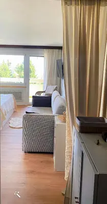 Ein Sitzbereich in der Unterkunft Studio Alpenhaus