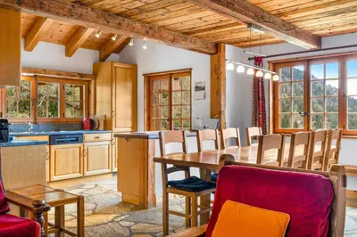 Küche/Küchenzeile in der Unterkunft Chalet La Verne - appartement du Haut - 9 pers -