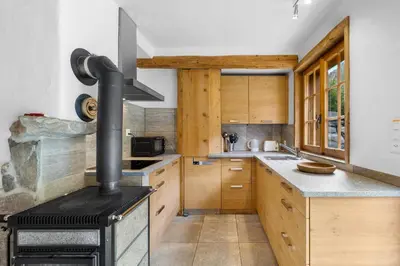 Küche/Küchenzeile in der Unterkunft Chalet La Verne - appartement du Bas
