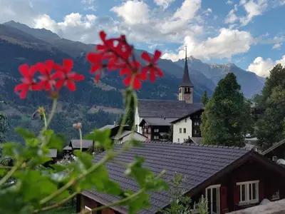 Ein allgemeiner Bergblick oder ein Berglick von der Ferienwohnung aus