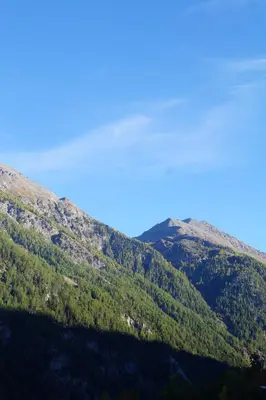 Ein allgemeiner Bergblick oder ein Berglick von der Ferienwohnung aus