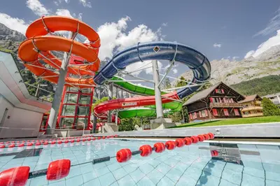 Der Swimmingpool an oder in der Nähe von Modernes Studio I Majing I Leukerbad I Gemmi