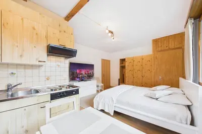 Ein Bett oder Betten in einem Zimmer der Unterkunft Comfortable studio with balcony and panoramic view