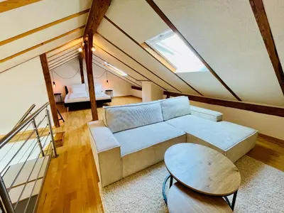 Ein Sitzbereich in der Unterkunft -TheUrbanist- Sauna Free Parking Fast WiFi