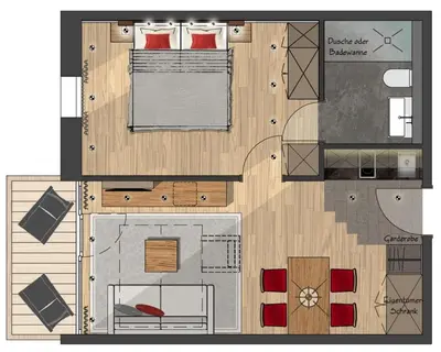 Grundriss der Unterkunft Apartment Crown Andermatt-6