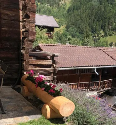 Ein Garten an der Unterkunft En Anniviers, chalet cosy au centre du village de Saint Jean