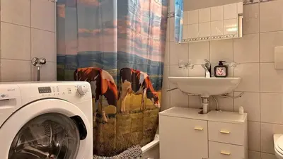 Ein Badezimmer in der Unterkunft Gemütliche 2-Zimmer Wohnung mir Bergblick