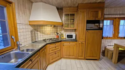 Küche/Küchenzeile in der Unterkunft Chalet Le Montparnasse - 4 personnes Charmant
