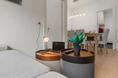 Ein Bett oder Betten in einem Zimmer der Unterkunft Crans-Montana - Appartement ski-in & ski-out, 4 pers
