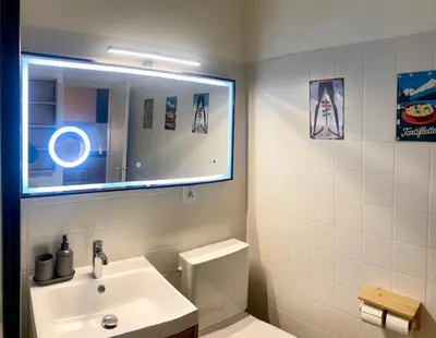 Ein Badezimmer in der Unterkunft Cozy studio Leukerbad!