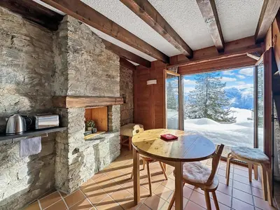 Küche/Küchenzeile in der Unterkunft PO Petite Ourses Suite - Anzere Slopeside - Swiss Alp