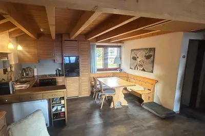 Küche/Küchenzeile in der Unterkunft Dachferienwohnung Vieux Valais A, Ost-Mitte