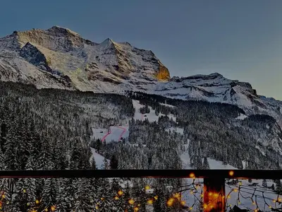 Ein allgemeiner Bergblick oder ein Berglick von der Ferienwohnung aus
