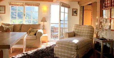 Ein Sitzbereich in der Unterkunft Chalet Baba Wengen Apartment LISA