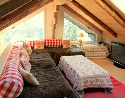 Ein Bett oder Betten in einem Zimmer der Unterkunft Chalet Baba Wengen Apartment LISA