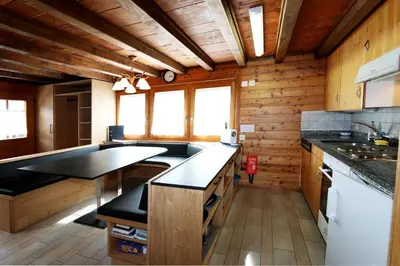 Küche/Küchenzeile in der Unterkunft Chalet Heimeli