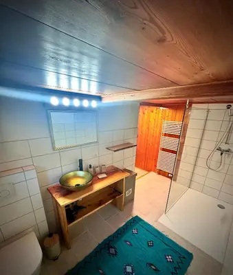 Ein Badezimmer in der Unterkunft Ida`s Hüs