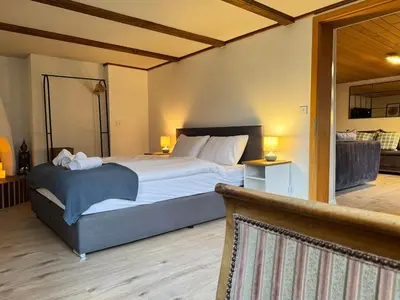 Ein Bett oder Betten in einem Zimmer der Unterkunft River-2 with Iconic Jungfraujoch View