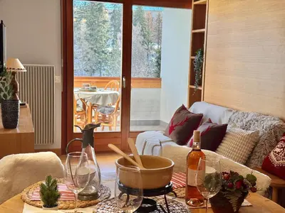 Ein Sitzbereich in der Unterkunft Lac & Love - Alpine Escape
