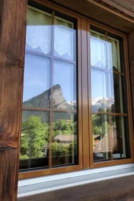 Ein allgemeiner Bergblick oder ein Berglick von der Ferienwohnung aus