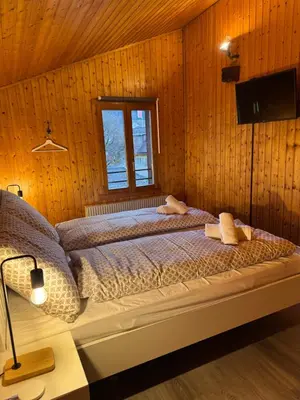 Ein Bett oder Betten in einem Zimmer der Unterkunft Valley Apartment