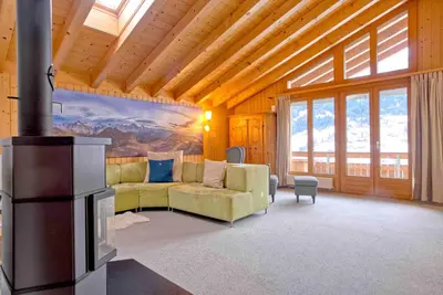 Ein Sitzbereich in der Unterkunft Apartment Eiger Sun - GRIWA RENT AG