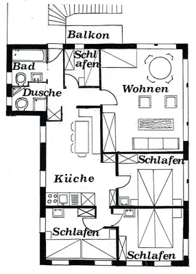 Grundriss der Unterkunft Sonnenhügel