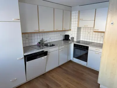 Küche/Küchenzeile in der Unterkunft Alpine Lodge Münster VS moderne Eigentumswohnung