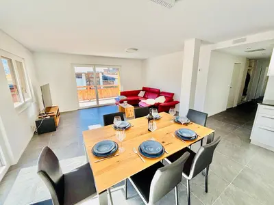 Ein Sitzbereich in der Unterkunft Premium Jungfrau Apartment