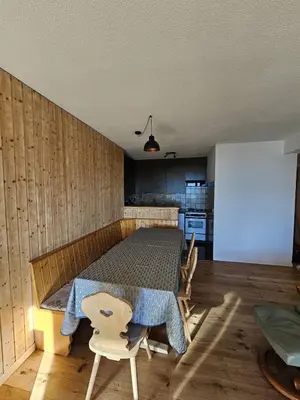 Ein Sitzbereich in der Unterkunft appartement Veysonnaz, Valais, ski, mountain biking, raquettes, balades