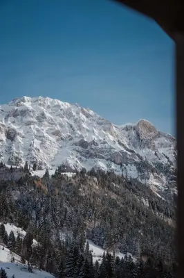 Ein allgemeiner Bergblick oder ein Berglick von der Ferienwohnung aus