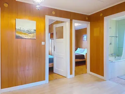 Ein Bett oder Betten in einem Zimmer der Unterkunft Chalet Bambi, spacieux, jardin, cheminée, kids & pets friendly