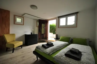 Ein Bett oder Betten in einem Zimmer der Unterkunft Lake View Chalet