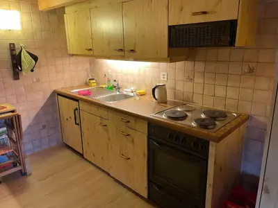 Küche/Küchenzeile in der Unterkunft Lake view Chalet , Drligen