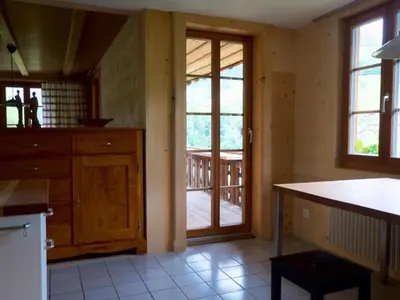 Küche/Küchenzeile in der Unterkunft Apartment Chalet Ried by Interhome