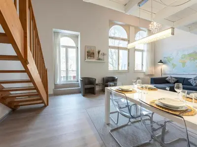 Ein Sitzbereich in der Unterkunft Apartment Loft Apartment James Höhematte by Interhome