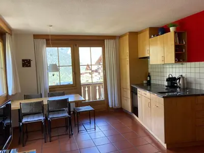 Küche/Küchenzeile in der Unterkunft Apartment Chalet Sunnsyta by Interhome
