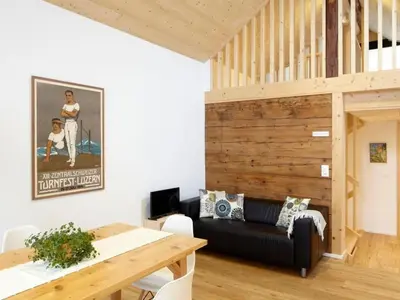 Ein Sitzbereich in der Unterkunft Apartment Rothorn by Interhome