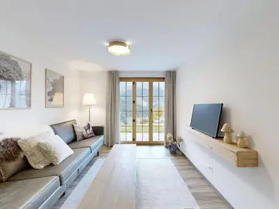 Ein Sitzbereich in der Unterkunft Apartment Chalet Wieseli by Interhome