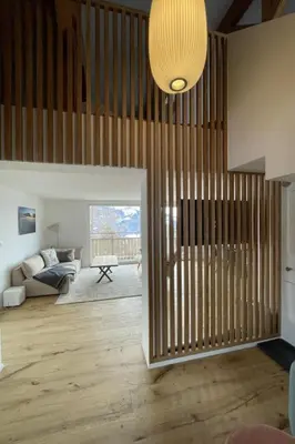 Ein Sitzbereich in der Unterkunft Apartment Sunnehöckli by Interhome