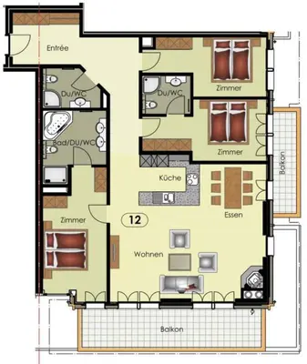 Grundriss der Unterkunft Apartment Stotzhalten 4,5 - GRIWA RENT AG