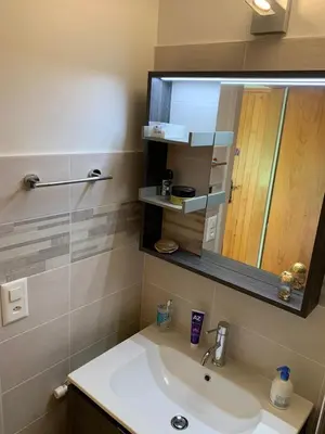 Ein Badezimmer in der Unterkunft Studio Mont Rouge Veysonnaz 4 Vallées