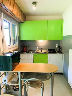 Küche/Küchenzeile in der Unterkunft Studio Mont Rouge Veysonnaz 4 Vallées