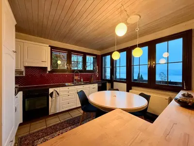 Küche/Küchenzeile in der Unterkunft Chalet Apartment Faulensee