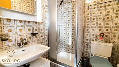 Ein Badezimmer in der Unterkunft Haus Chämihitta, Riederalp Moosfluh