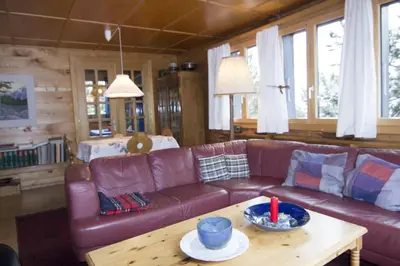 Ein Sitzbereich in der Unterkunft Chalet Cresta di Saas