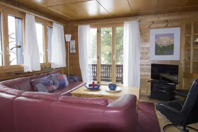 Ein Sitzbereich in der Unterkunft Chalet Cresta di Saas