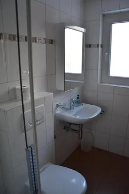 Ein Badezimmer in der Unterkunft Haus Amasaas