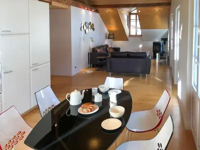 Ein Sitzbereich in der Unterkunft Apartment Mittaghorn Apt-8 by Interhome